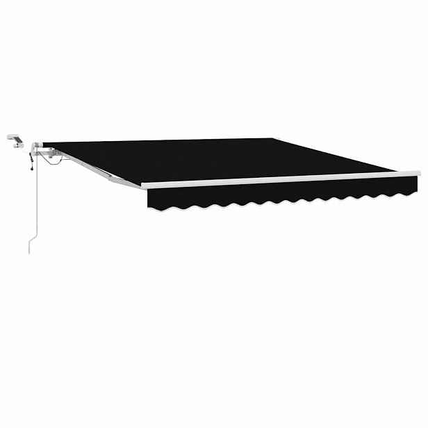 vidaXL Stahovací markýza Černá 350 x 250 cm Polyester