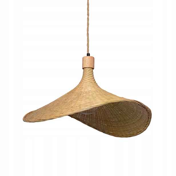 Závěsná lampa boho bambusová bapeluška do jídelny obývacího pokoje nad stůl Abruzzo