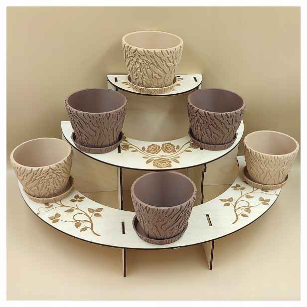 Držák Na Květináč na Mini stolek na květiny se 6 květináči Diy Dřevěný set