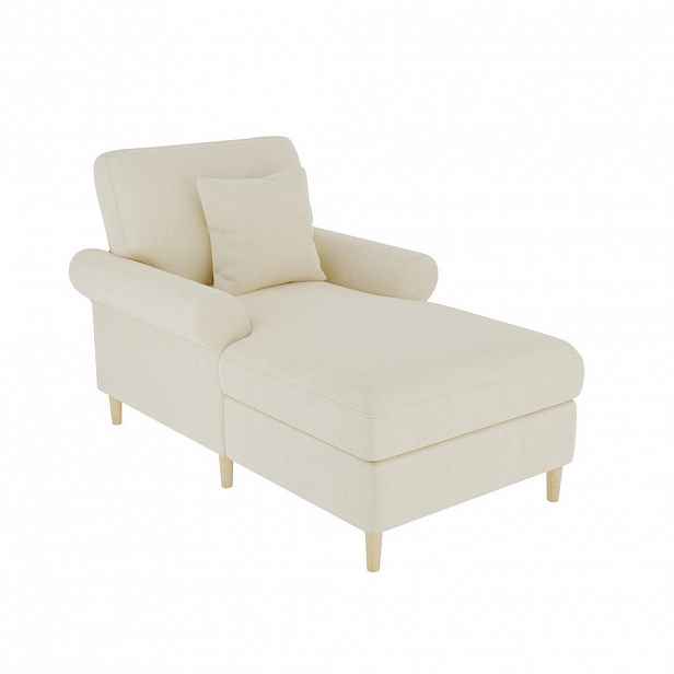 Redom RELAXAČNÍ křeslo 133/87/90 cm s funkcí lenošky, sametovým potahem a polštářem, Béžová