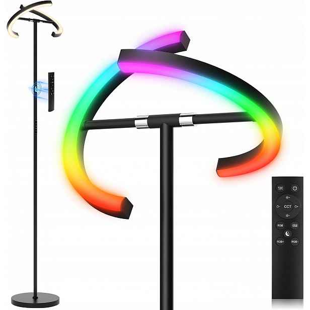Stojací lampa Sibrille integrované Led světlo 20 W černá (R6)