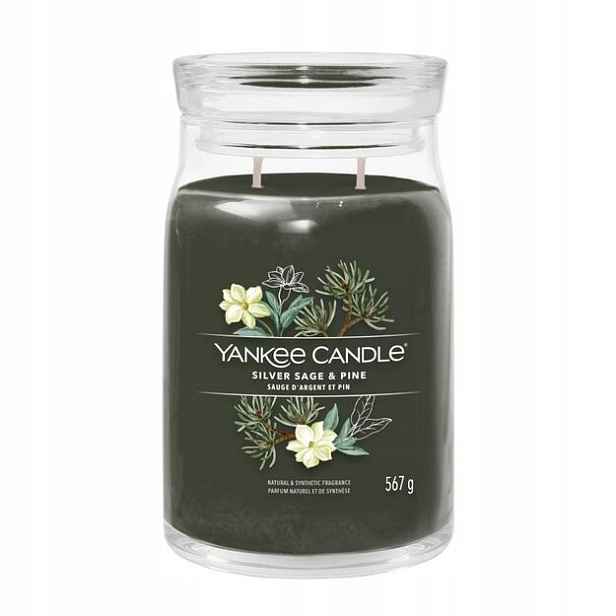 Yankee Candle Velká vonná svíčka Signature Silver Sage & Pine Vánoční