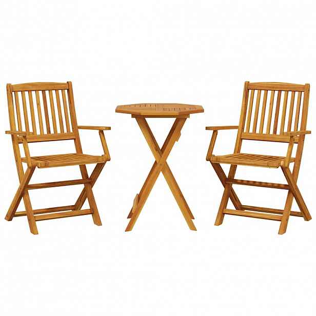 vidaXL 3dílný skládací bistro set masivní akáciové dřevo