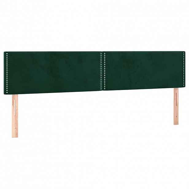 vidaXL Čela postele tmavě zelená 200x5x78/88 cm samet