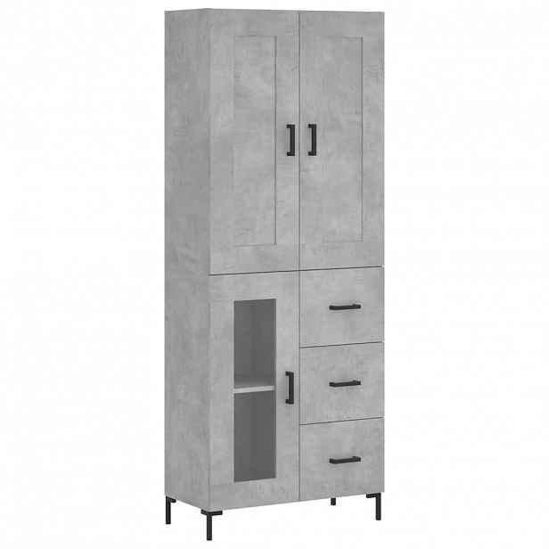 vidaXL Skříň highboard betonově šedá 69,5x34x180 cm kompozitní dřevo