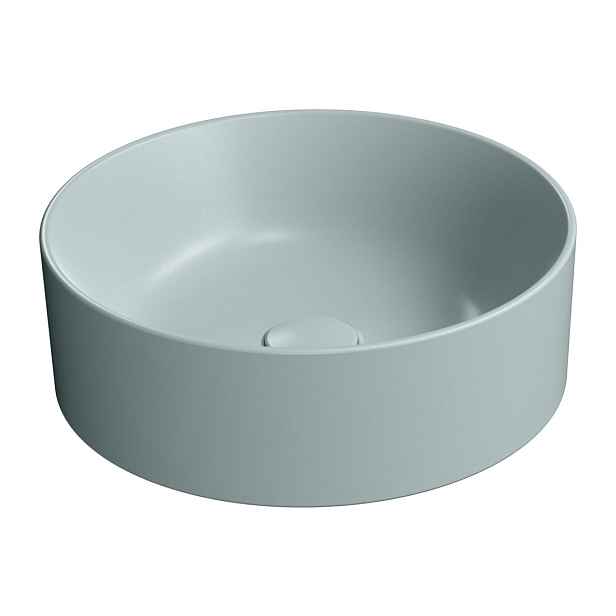 GSI KUBE X keramické umyvadlo na desku, průměr 40cm, ghiaccio mat