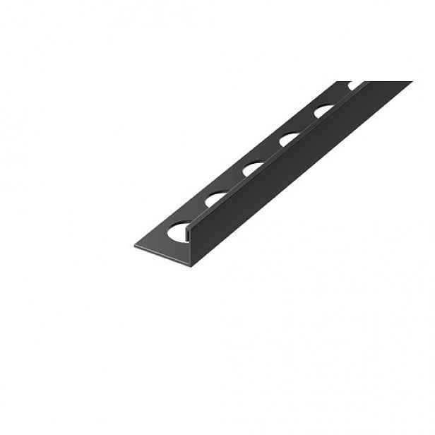 Lišta ukončovací "L" Eviso black mat, nerez komaxit, délka 270 cm, výška hrany 10,5 mm, FILB0001