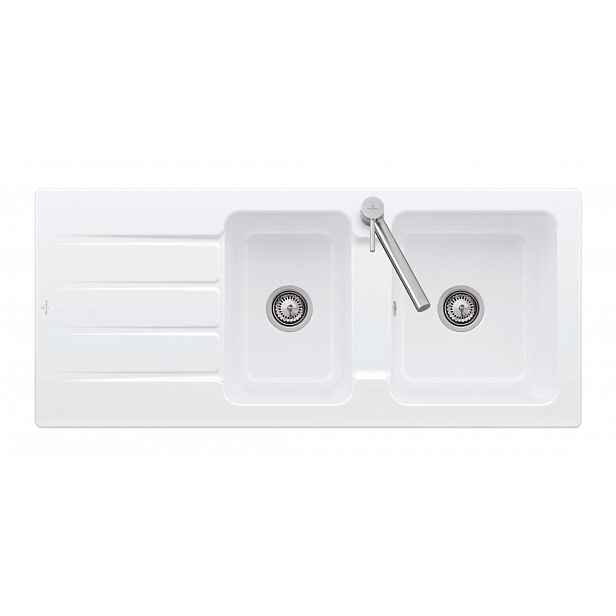 Villeroy & Boch Architectura - Keramický dřez 116x51 cm s odtokem, CeramicPlus, alpská bílá 338002R1