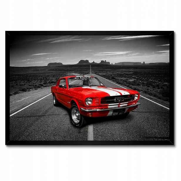 Plakáty v rámu 60x40 Červený Ford Mustang