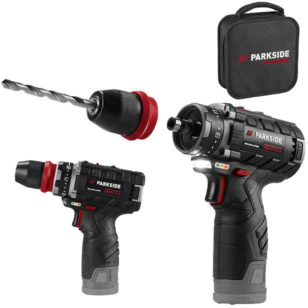 Akumulátorová Vrtačka Parkside Pbspa E4 12V, Sada Šroubovák Taška