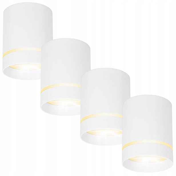 Led nástěnné svítidlo Halogenová spotová Tuba GU10 stropní Bílá kulatá x4
