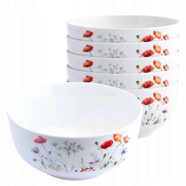 Misky porcelánové salátové 600 ml Altom Design Kvetoucí Polana 14 cm 6 ks