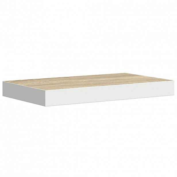 vidaXL Plovoucí nástěnná police dub a bílé 50 x 23,5 x 3,8 cm MDF