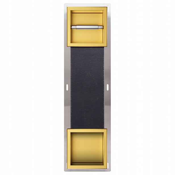 Wall-box Paper 2 Gold – zásobník s zásobníkem papíru, zlatý