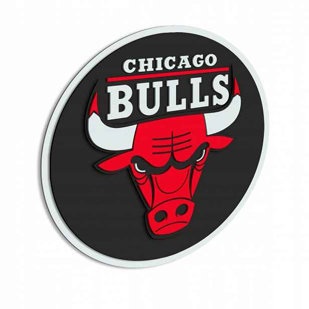 СHicago Bulls Dřevěný obraz Logo 3D Dekorace interiérů Basketbal