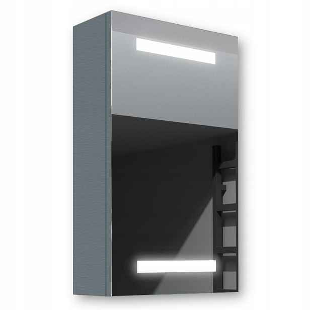 Dřevěná skříňka 40x70 Led zrcadlo Ares Antracit