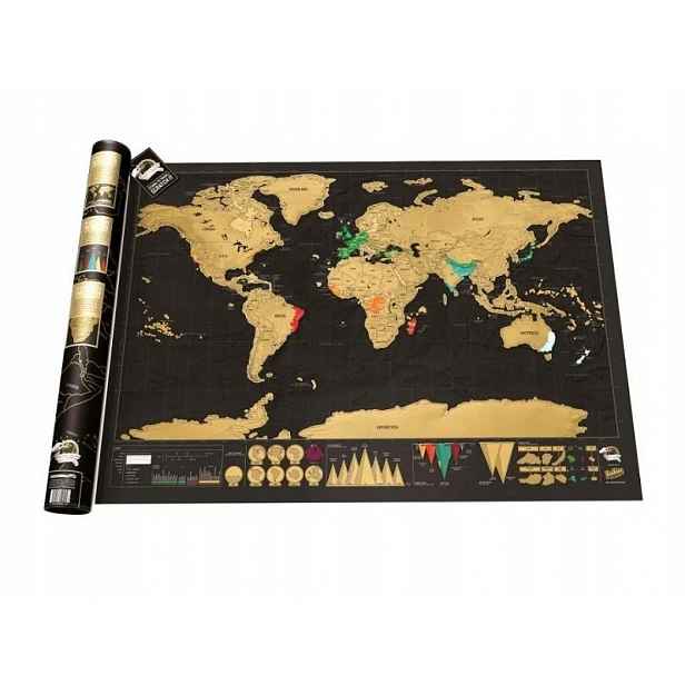 Mapa světa Stírací Los Deluxe Nástěnná Narozeninová Dárek pro páry na svatební hostina