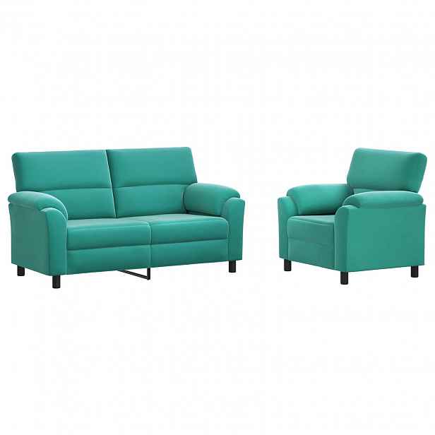vidaXL Set pohovek 2 pcs Tyrkysová Samet
