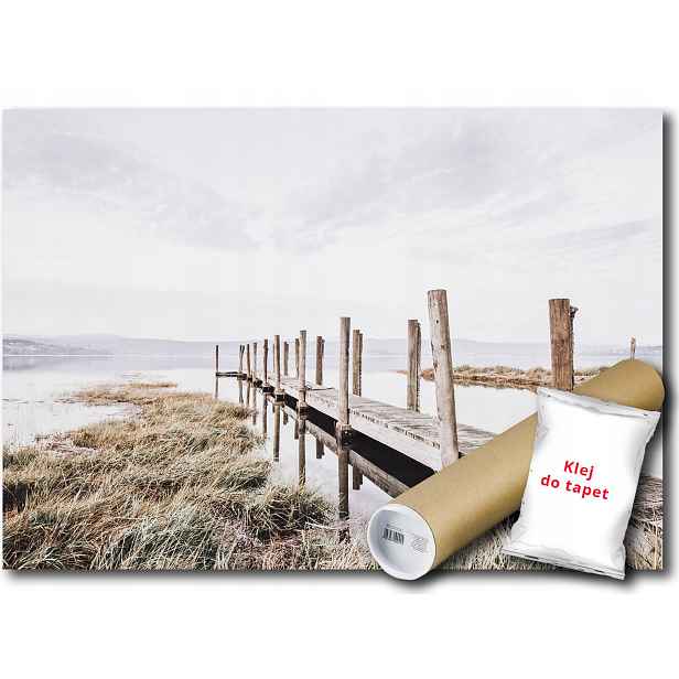 Vinylová fototapeta s motivem krajiny, jezero, molo 152x104