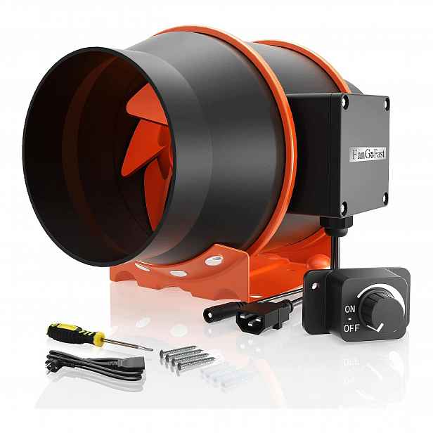 Kanálový ventilátor 150 mm Ec s regulací pro pěstování Stan