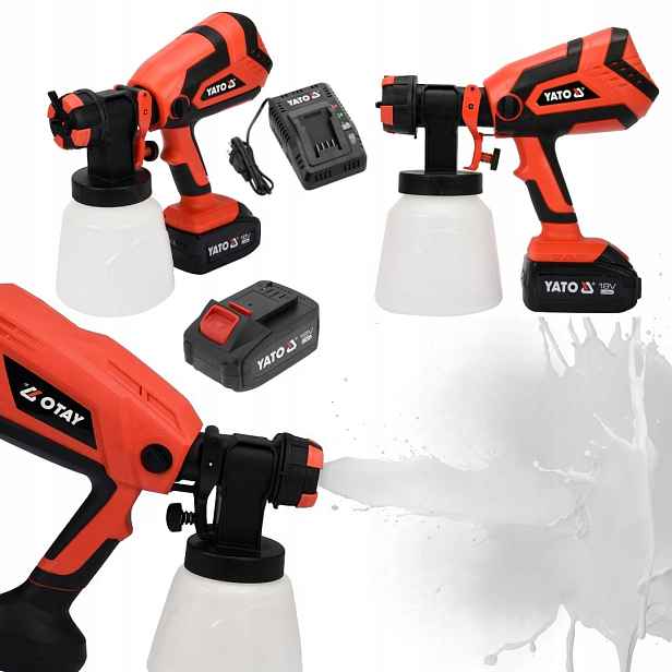 Malířská pistole 500 W elektrická 1 l/min Aku Set 4AH Yato YT-82765