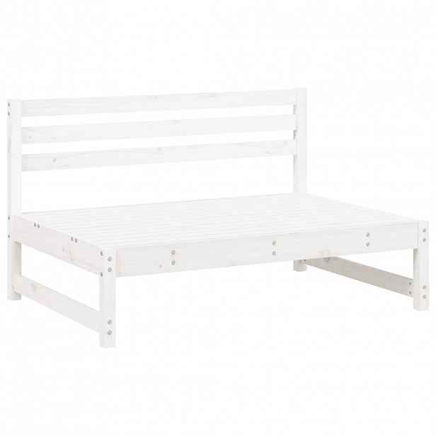 vidaXL Zahradní středová pohovka bílá 120 x 80 cm masivní borové dřevo