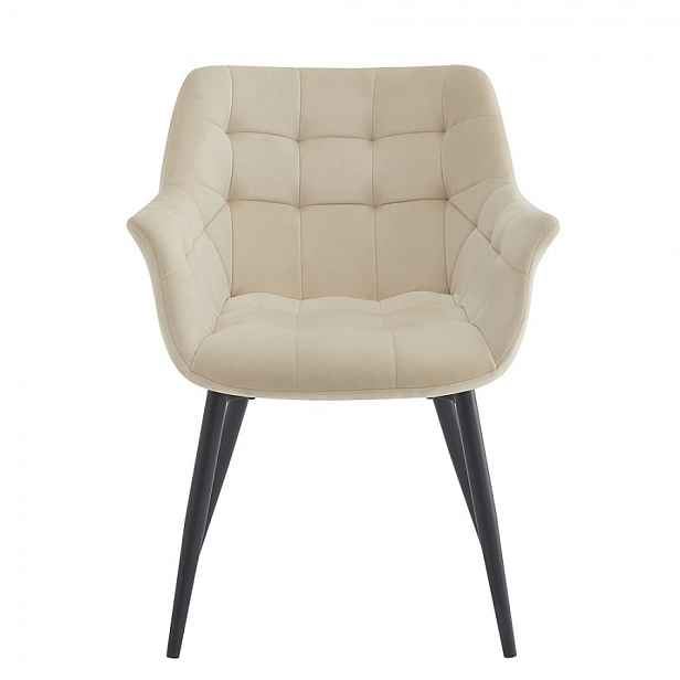 Elegantní béžová čalouněná židle s područkami Jarine - 63*62*80 cm Clayre & Eef