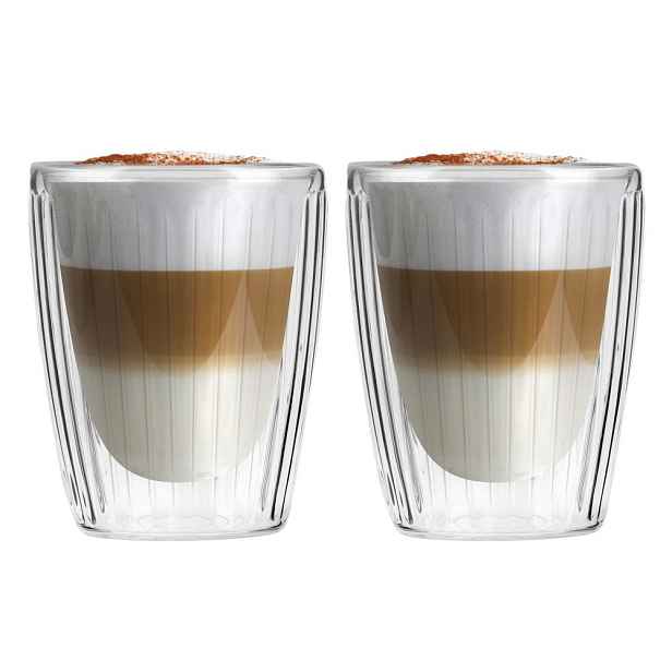 Skleněné hrnky v sadě 2 ks na cappuccino 250 ml Livio Duo – Vialli Design