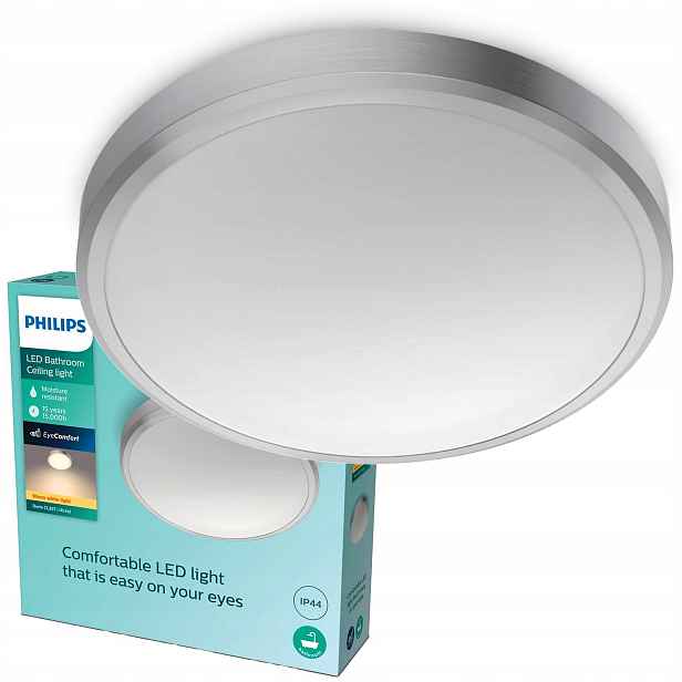 Stropní Svítidlo Stropní Svítidlo Koupelnový Led 17W 1500lm 2700K IP44 Nikl Philips