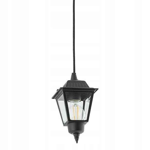 Venkovní závěsná lampa Ana Černá Skleněná Stínidlo 1xE27 13 cm IP44 Stropní
