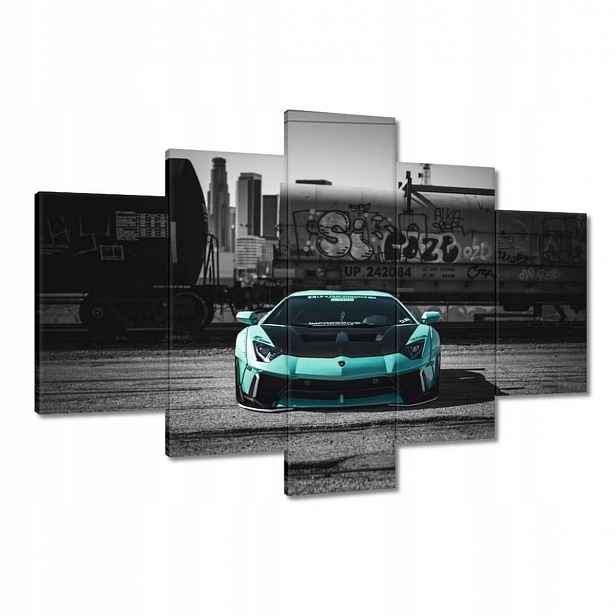 Obrazy 120x80 Tyrkysové Lamborghini