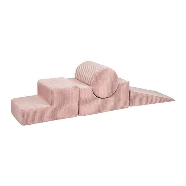 Růžové manšestrové pěnové hřiště 45x170x30 cm Montessori – Meowbaby