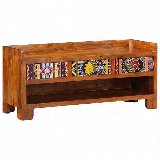 vidaXL Lavička na boty se zásuvkou Medová hnědá 100 x 35 x 45 cm