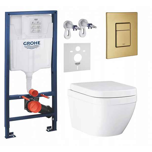 7v1 Wc Podomítkový Set, Stelaz s Wc Mísou Grohe Euro Ceramic, Tlačítko