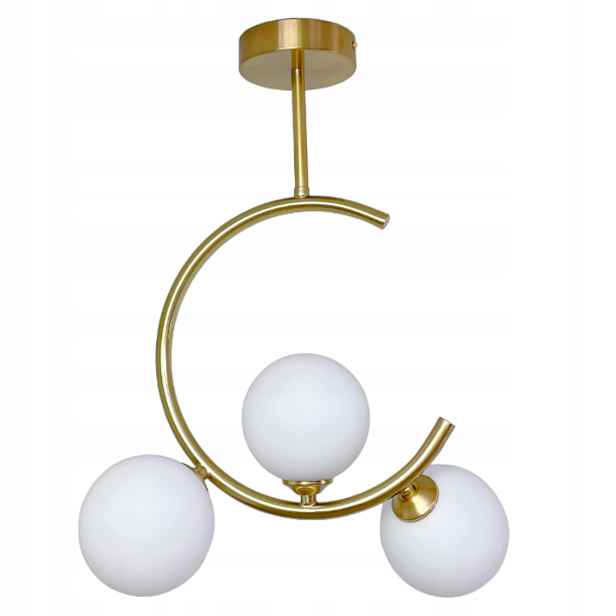 Závěsná Stropní Lampa Lustr Kule zlatá Moderní Led mléčná