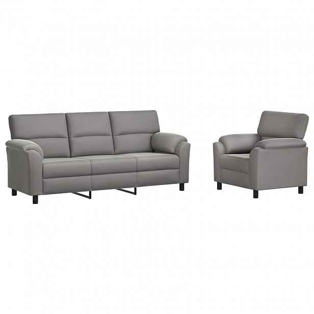 vidaXL Set pohovek 2 pcs Světle šedá Samet