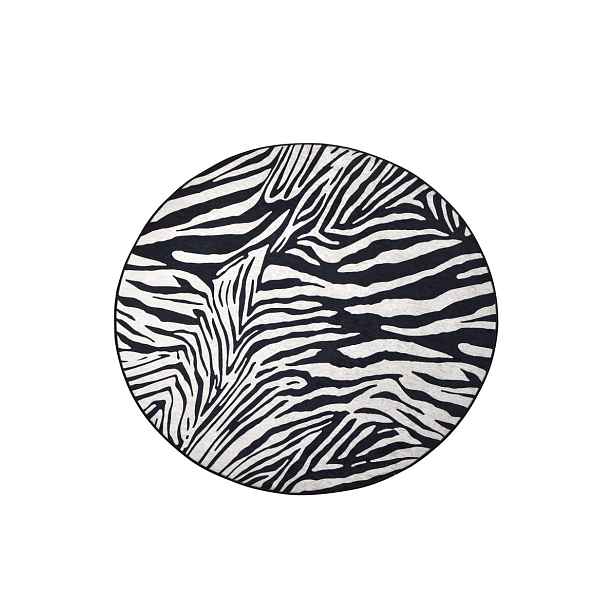 Conceptum Hypnose Kulatý koberec Zebra 140 cm bílý/černý