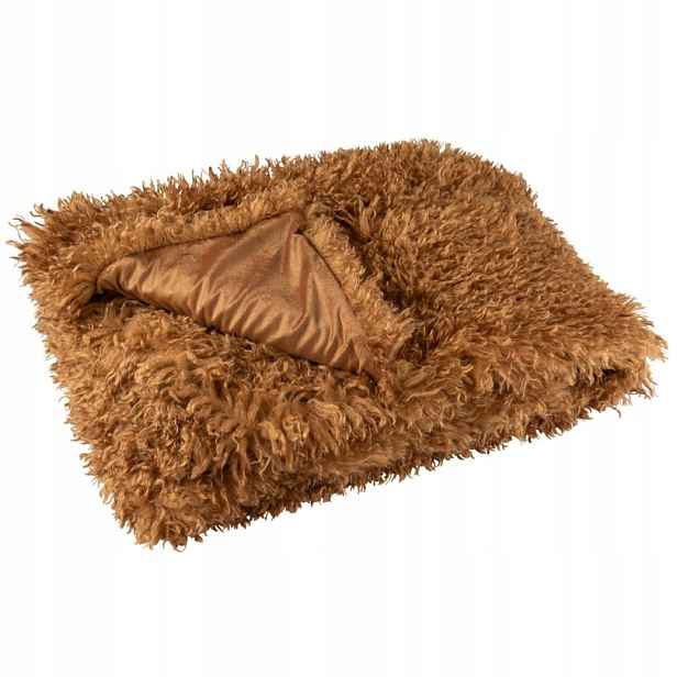 Deka 130x180 hnědá oboustranná Přehoz na postel, chlupáč