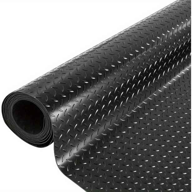 TEMU Ybaymy Gumová podložka 300 x 150 cm / 118.11 x 39.37 palců | Diamantová protiskluzová deska, samolepicí, tloušťka 3 mm pro garáž, dílnu, sklep