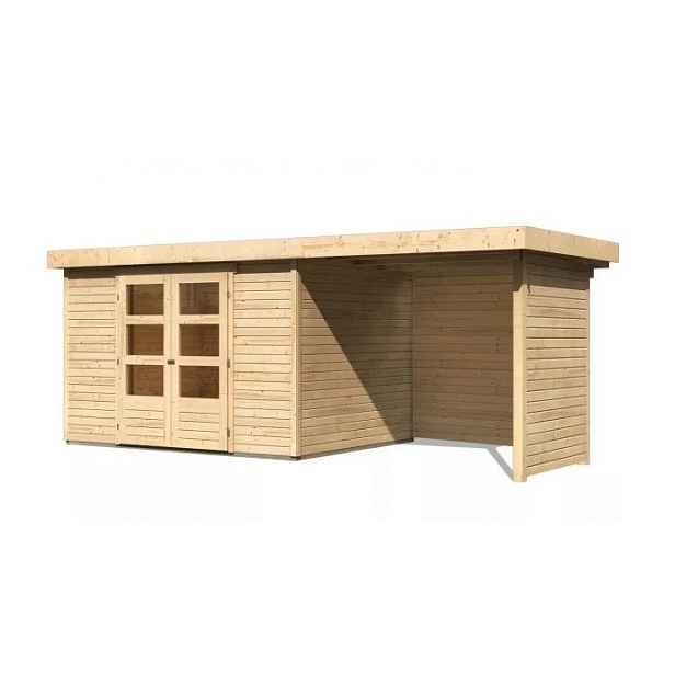 Dřevěný zahradní domek ASKOLA 5 s přístavkem 240 Lanitplast Přírodní dřevo
