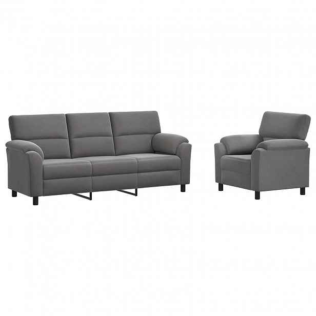 vidaXL Set pohovek 2 pcs Tmavě šedá Samet