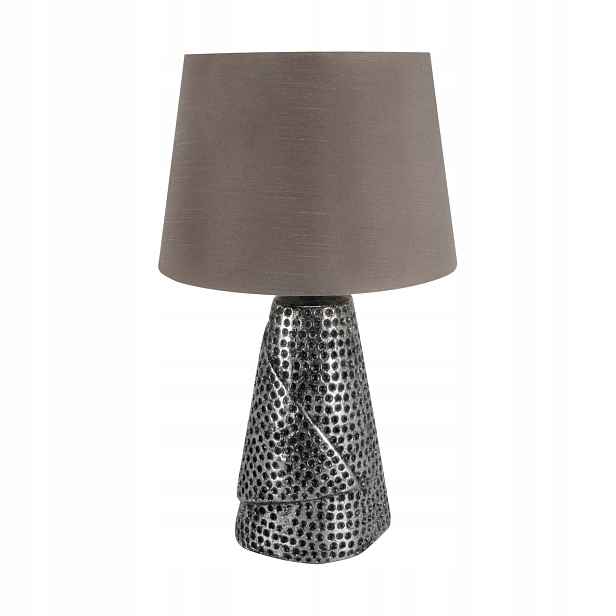 Keramická stolní lampa stříbrno-šedá kuželová E27 40W Magda Struhm