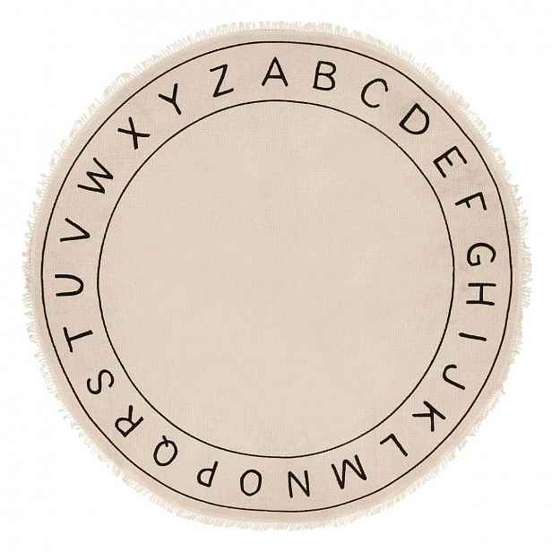 Kulatý krémový koberec ALPHABET 120 cm