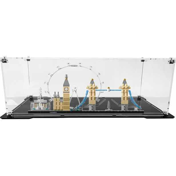 Vitrína s černou základnou pro stavebnici Lego 21034 Architecture Londýn