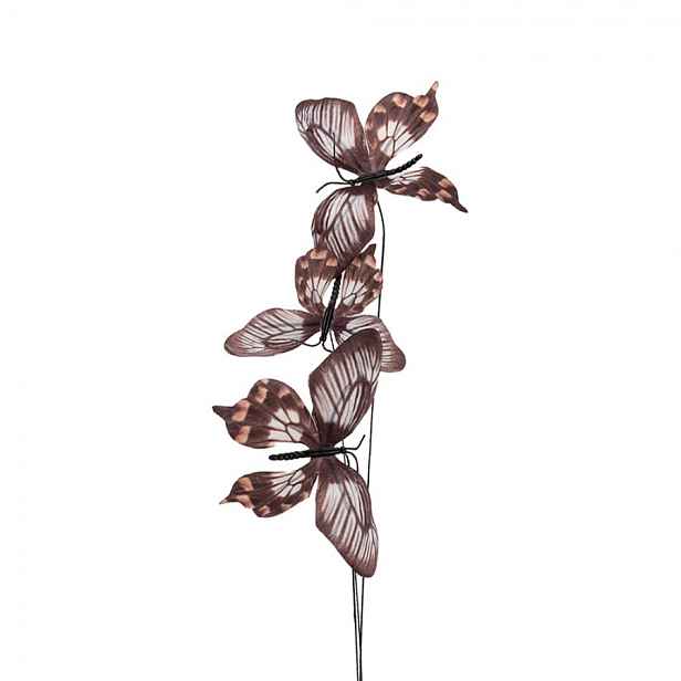 Dekorační větvička s hnědými motýlky Butterfly - 10*10*65 cm Clayre & Eef