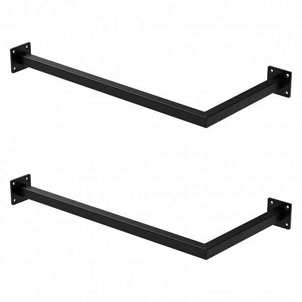 ML-DESIGN VĚŠÁK 2ks sada do rohu V30 cm x Š60 cm černý z oceli ve tvaru U