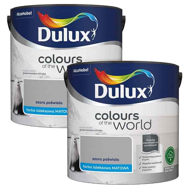 Set Dulux Barvy Světa 2x2,5L Barva Emulze Šedá 5L