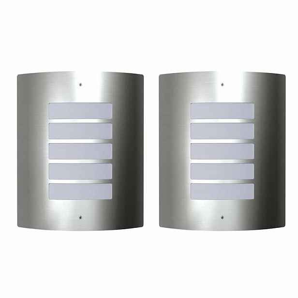 vidaXL Nerezové vodotěsné nástěnné svítidlo - 2 ks - 60 W