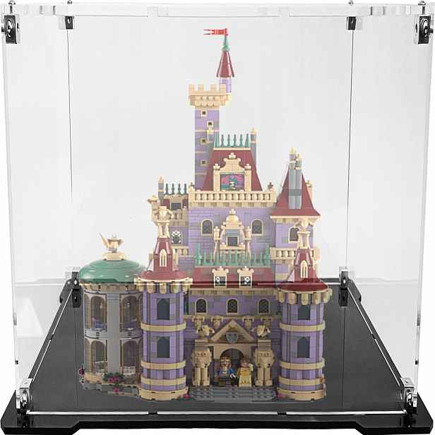 Vitrína s černou základnou pro Lego 43263 Disney Zámek z Krásky a zvířete