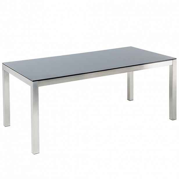 Beliani ZAHRADNÍ STŮL Sklo černý 180/90 cm Grosseto